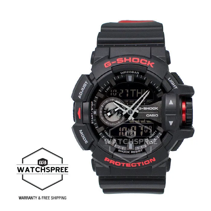 Casio G-Shock Black & Red Series Special Color Models Black Resin Watch GA400HR-1A