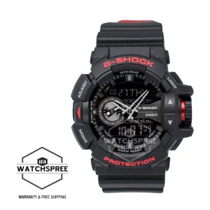 Casio G-Shock Black & Red Series Special Color Models Black Resin Watch GA400HR-1A