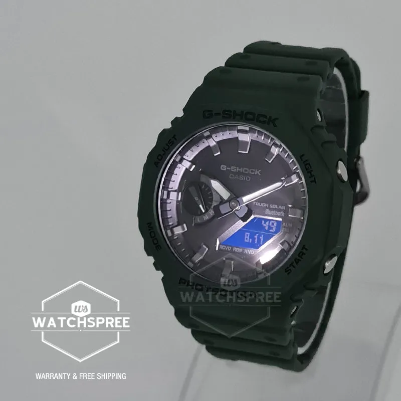 Casio G-Shock Carbon Core Guard Structure Bluetooth Solar Powered GA-2100 Lineup Green Resin Band Watch GAB2100-3A GA-B2100-3A