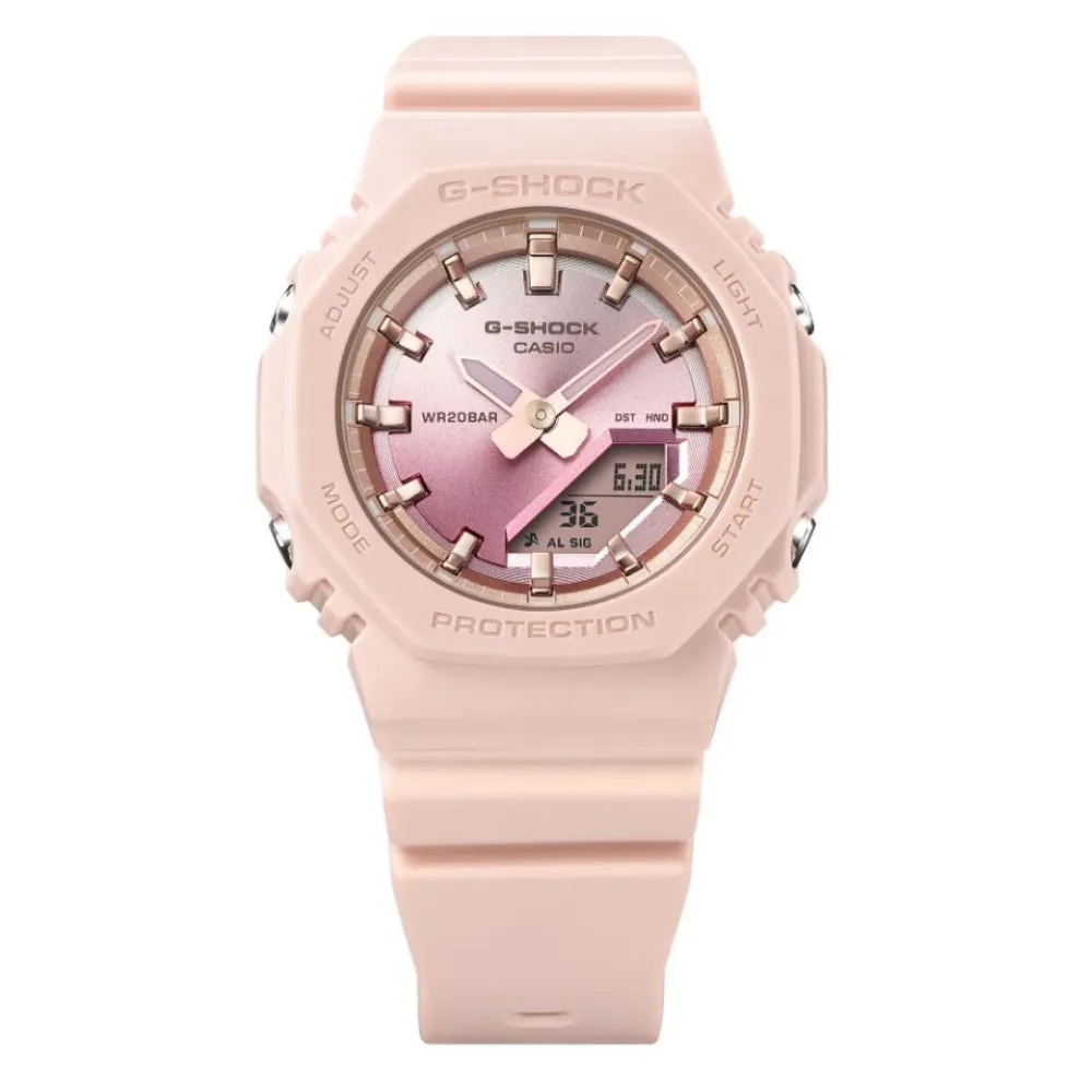 Casio G-Shock Digital Analog Pink Resin Strap Shock Resistant Women's Watch GMA-P2100SG-4ADR-P