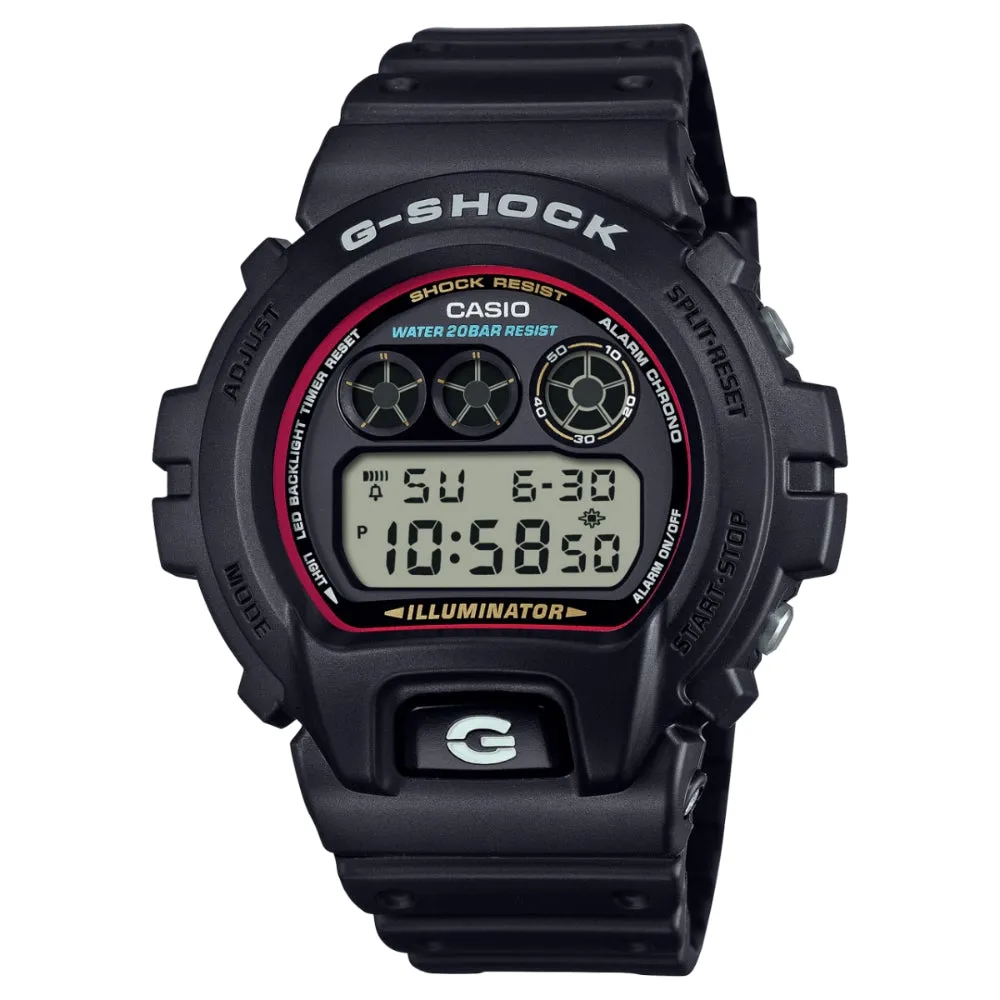 CASIO G-SHOCK DIGITAL BLACK AND RED WATCH DW-6900RL-1DR-P