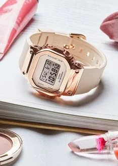 CASIO G-SHOCK DIGITAL SLIM SQUARE ROSE GOLD SOFT PINK BAND GMS5600PG-4D