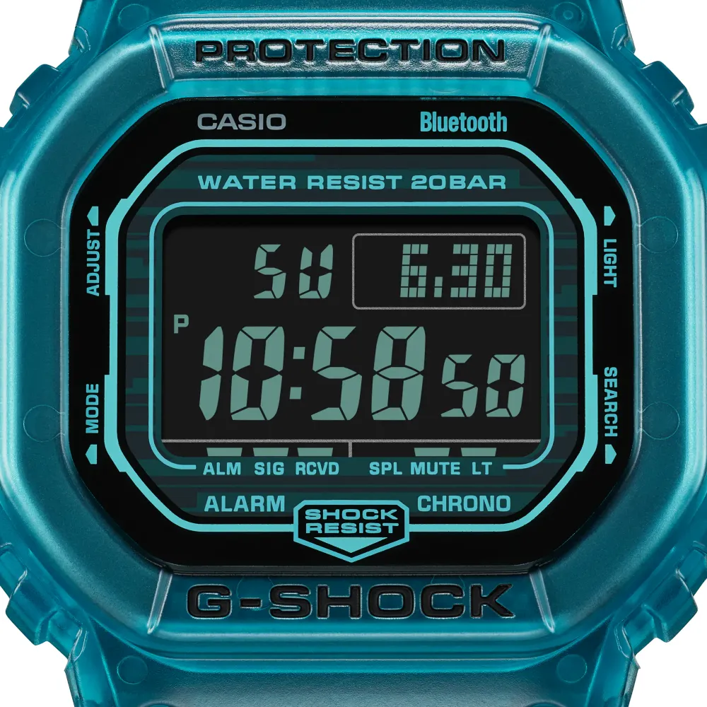 Casio G-Shock Digital Transparent Color Resin Strap Men Watch DW-B5600G-2DR