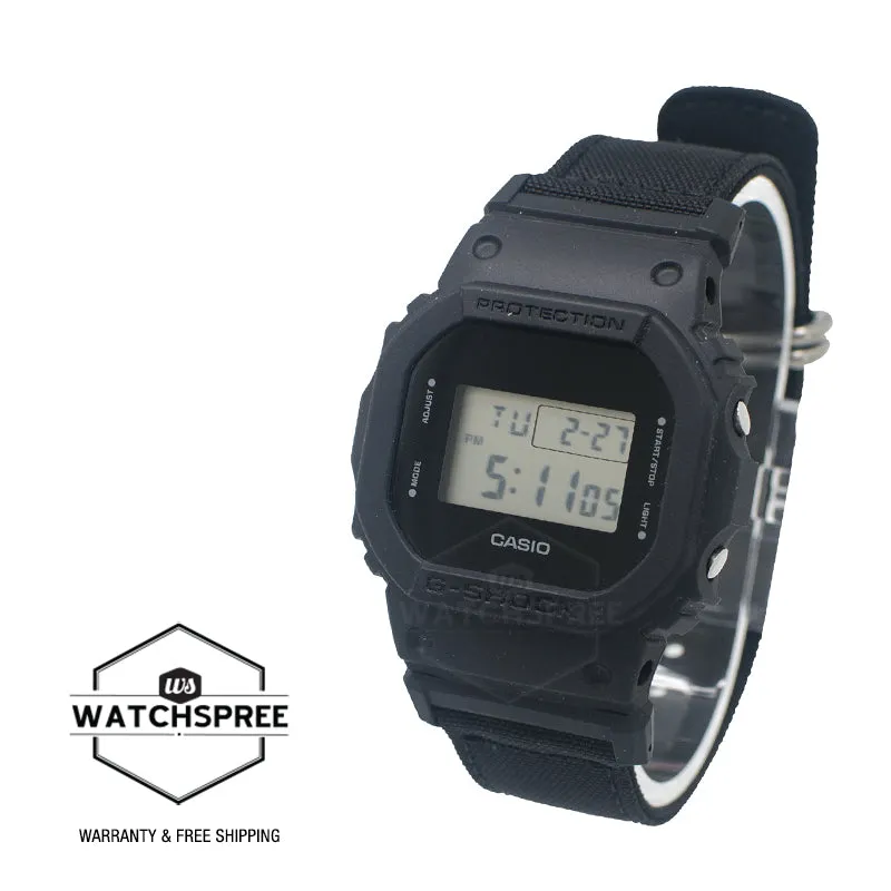 Casio G-Shock DW-5600 Lineup Utility Black Series Black CORDURA Watch DW5600BCE-1D