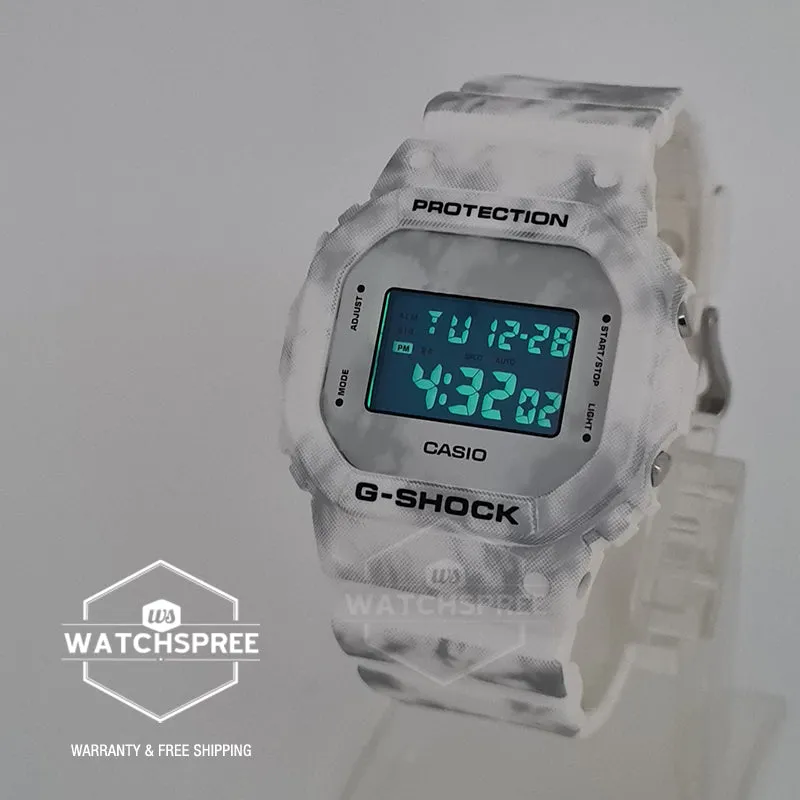Casio G-Shock DW-5600 Lineup Wintry White with Camouflage Pattern Resin Band Watch DW5600GC-7D DW-5600GC-7D DW-5600GC-7
