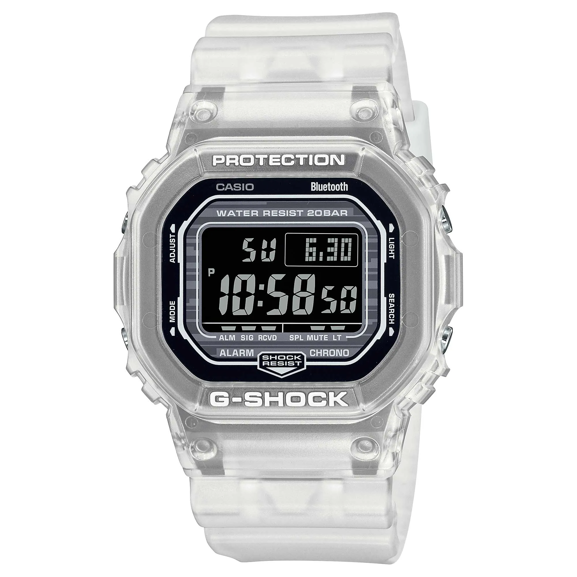 Casio G-Shock DWB-5600 Lineup Bluetooth White Translucent Gradated Resin Band DWB5600G-7D DW-B5600G-7D DW-B5600G-7