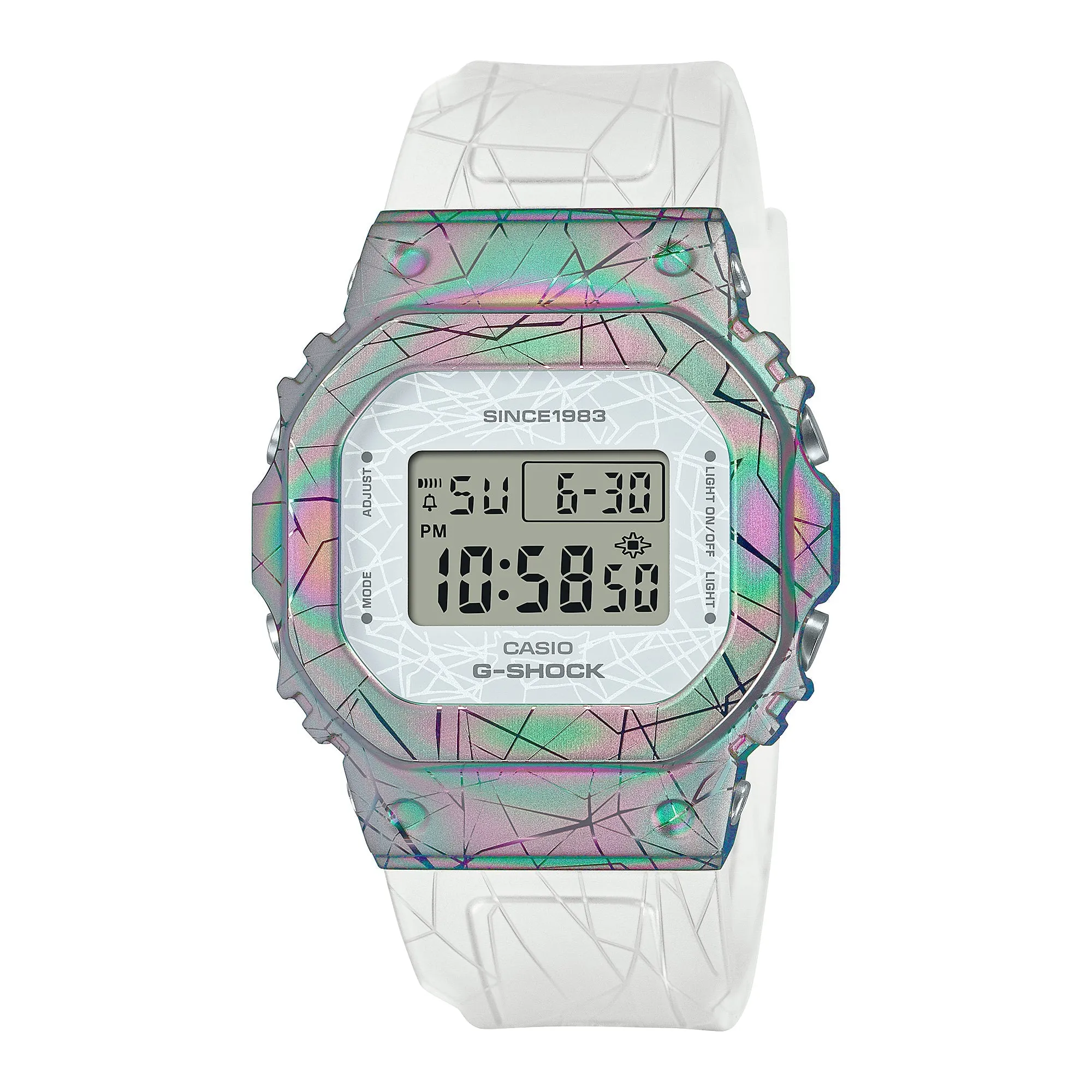 Casio G-Shock for Ladies' 40th Anniversary Adventurer's Stone Limited Edition White Translucent Hot Stamped Resin Band Watch GMS5640GEM-7D GM-S5640GEM-7D GM-S5640GEM-7