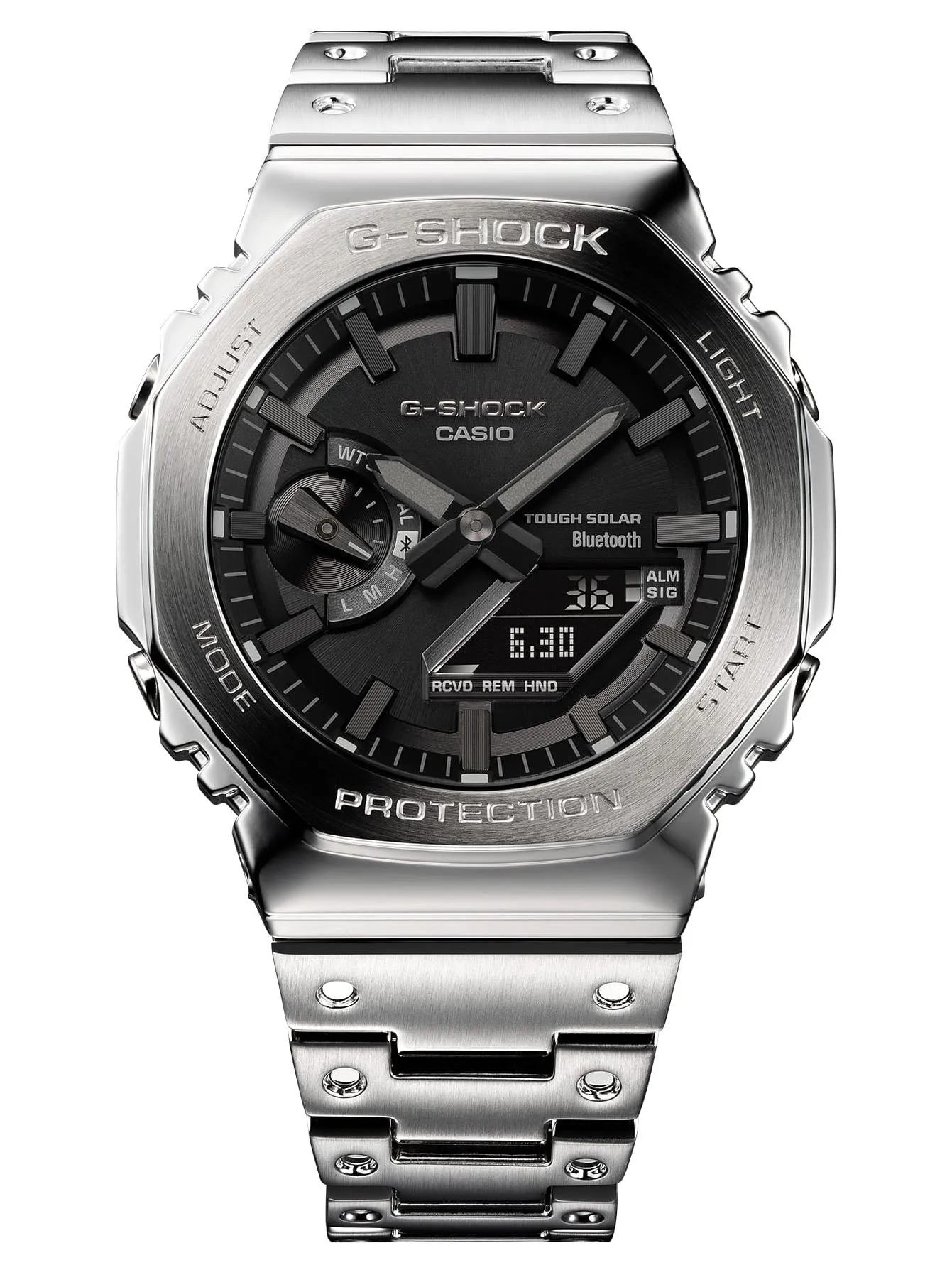 Casio G-Shock Full Metal Solar/Bluetooth Mens Silver/Black Watch GMB2100D-1A