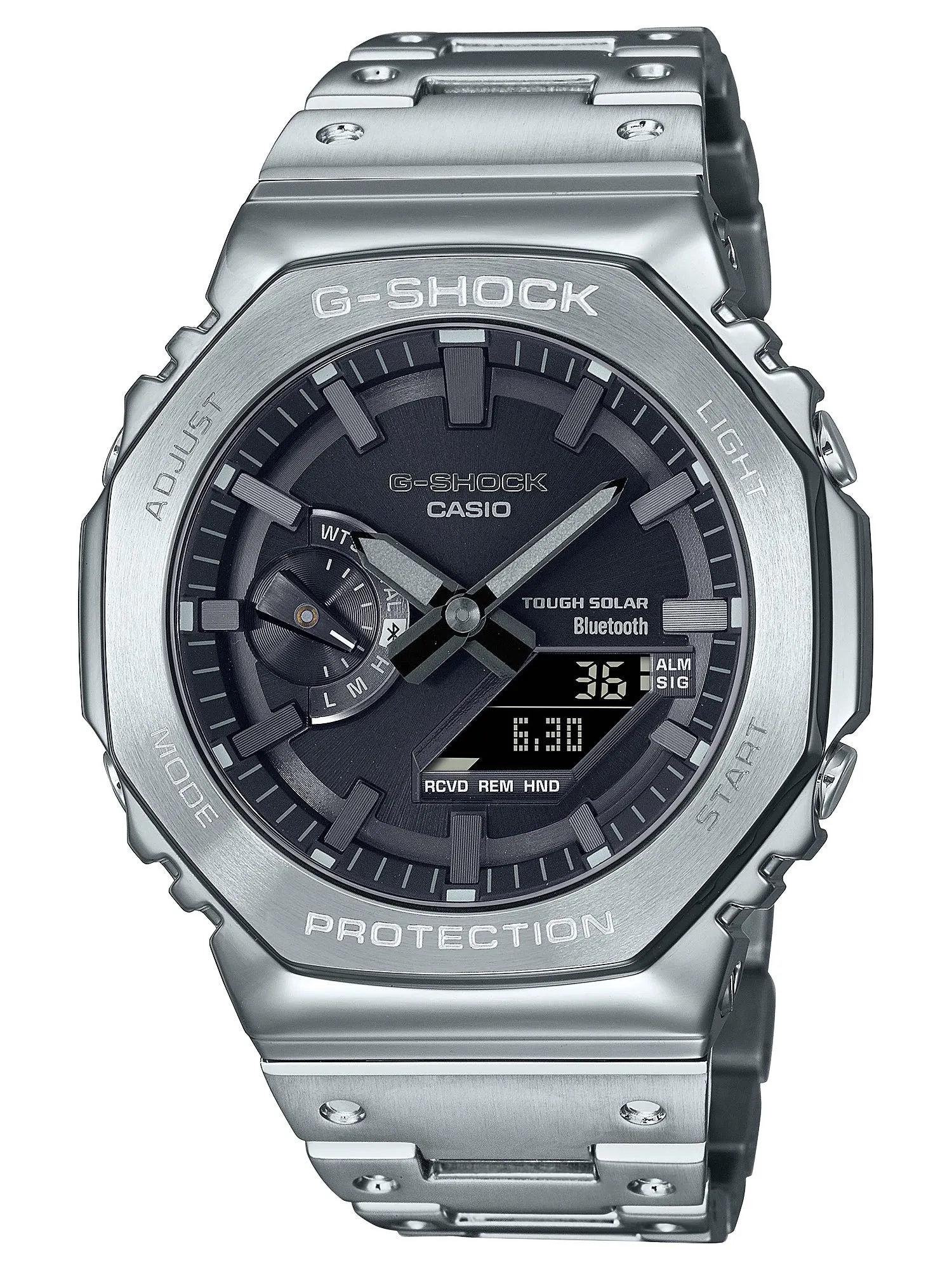 Casio G-Shock Full Metal Solar/Bluetooth Mens Silver/Black Watch GMB2100D-1A