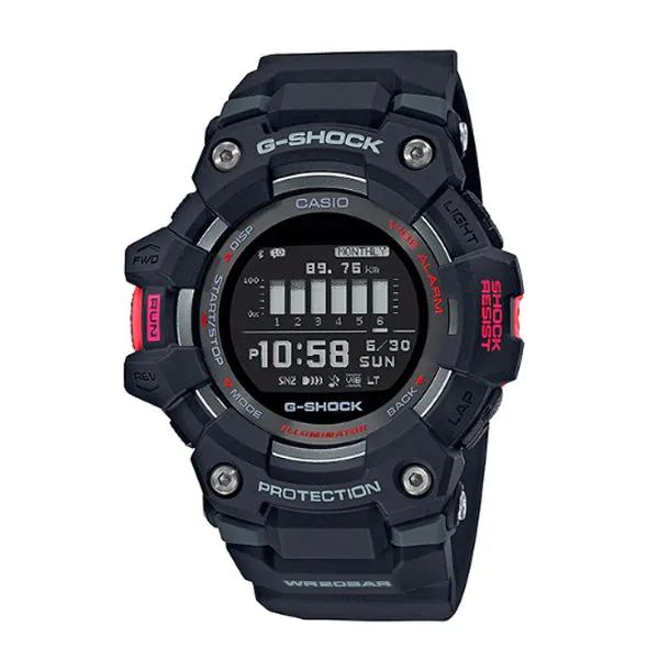 Casio G-Shock G-SQUAD Bluetooth Black Resin Band Watch GBD100-1D GBD-100-1