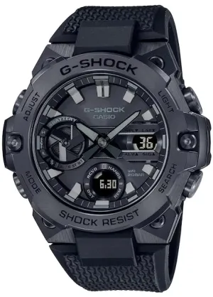 CASIO G-SHOCK G-STEEL CARBON CORE GUARD BLACK RESIN BAND GSTB400BB-1A