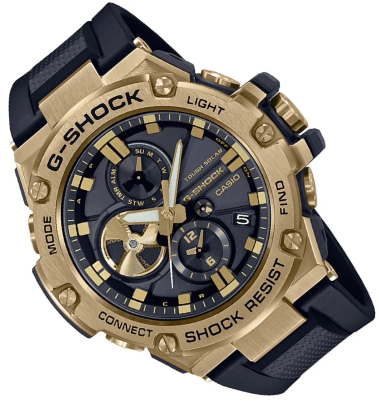 Casio G-shock G-steel GST-B100GB-1A9 Solar Digital Analog Rubber Strap Watch
