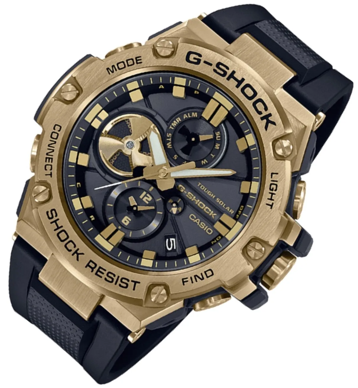 Casio G-shock G-steel GST-B100GB-1A9 Solar Digital Analog Rubber Strap Watch