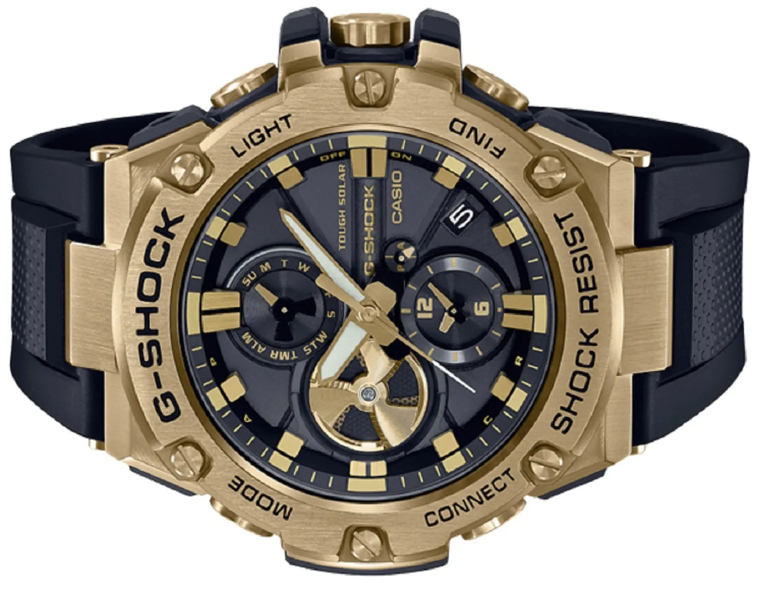 Casio G-shock G-steel GST-B100GB-1A9 Solar Digital Analog Rubber Strap Watch
