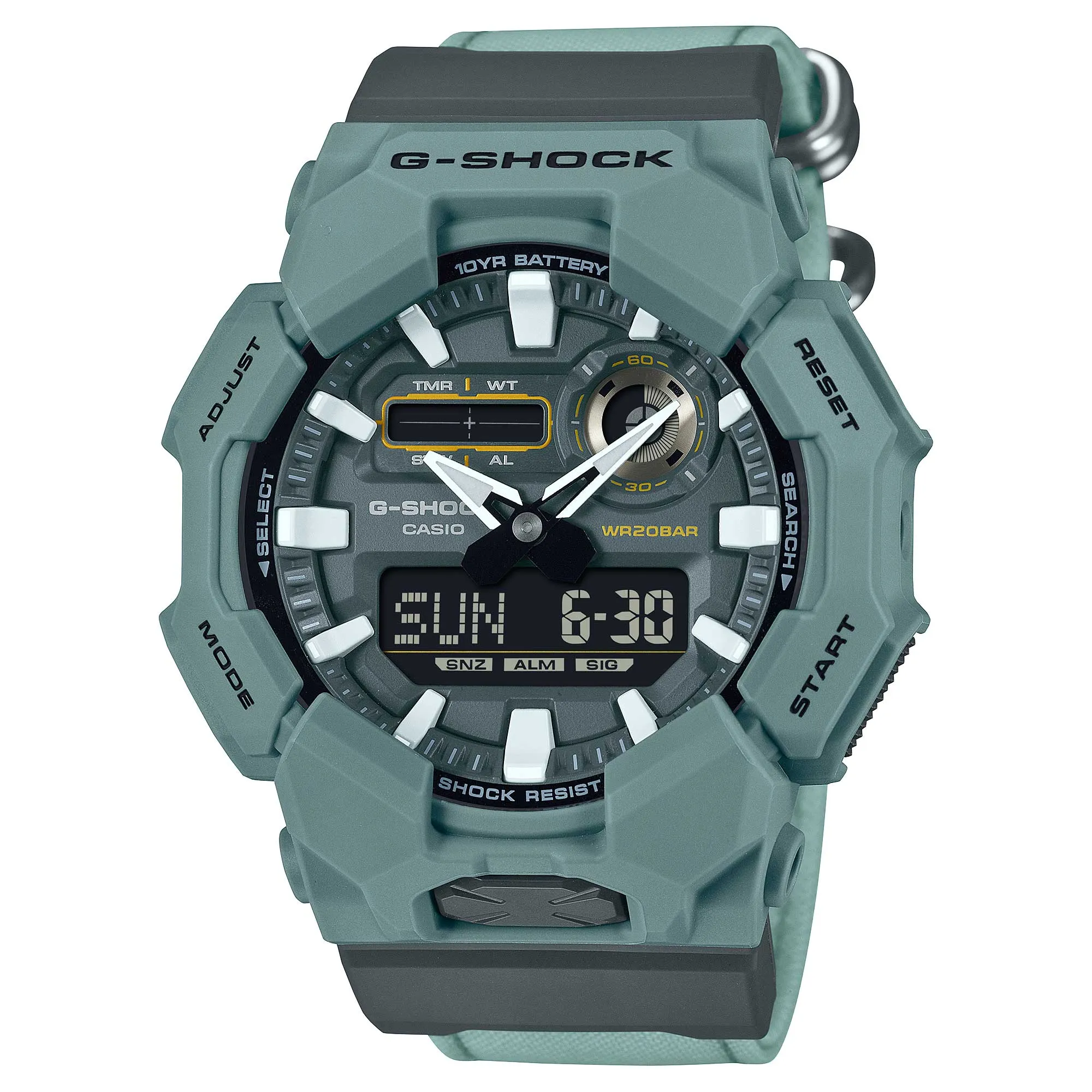 Casio G-Shock GA-010 Lineup Carbon Core Guard Structure CORDURA Turquoise Cloth Band Watch GA010CE-2A GA-010CE-2A