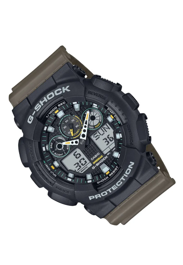Casio G-shock GA-100TU-1A3 Digital Analog Rubber Strap Watch for Men