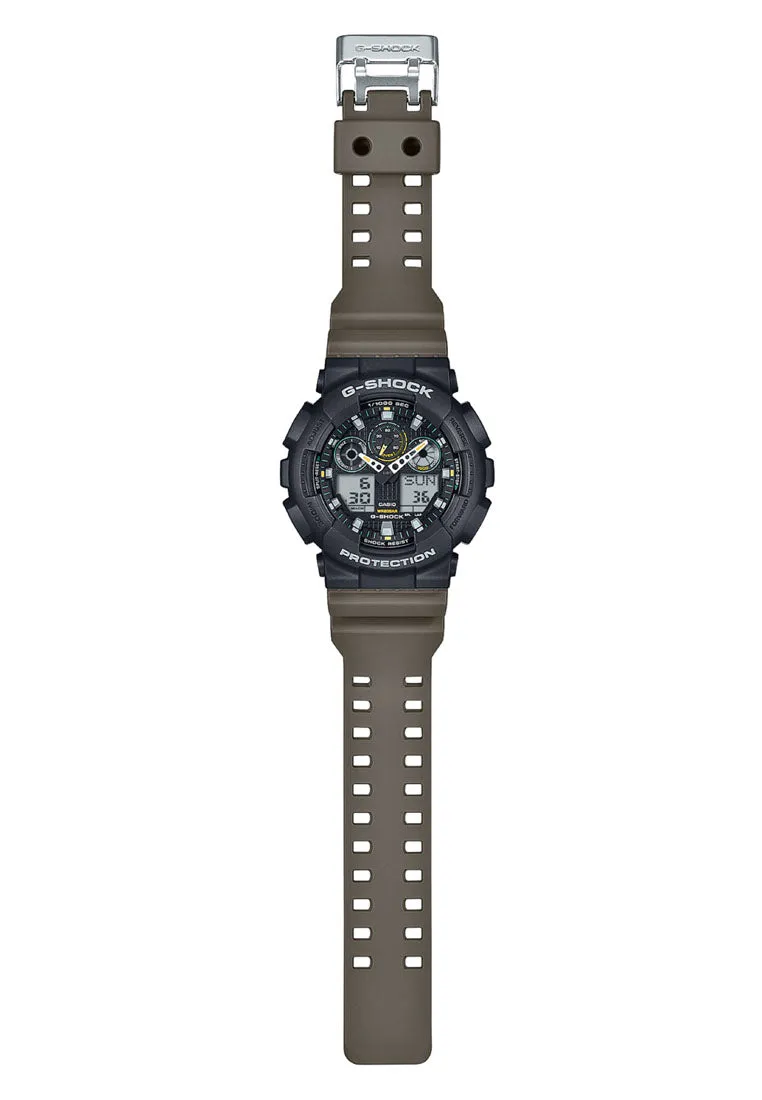 Casio G-shock GA-100TU-1A3 Digital Analog Rubber Strap Watch for Men