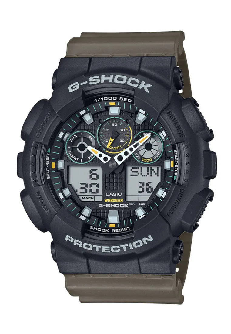 Casio G-shock GA-100TU-1A3 Digital Analog Rubber Strap Watch for Men
