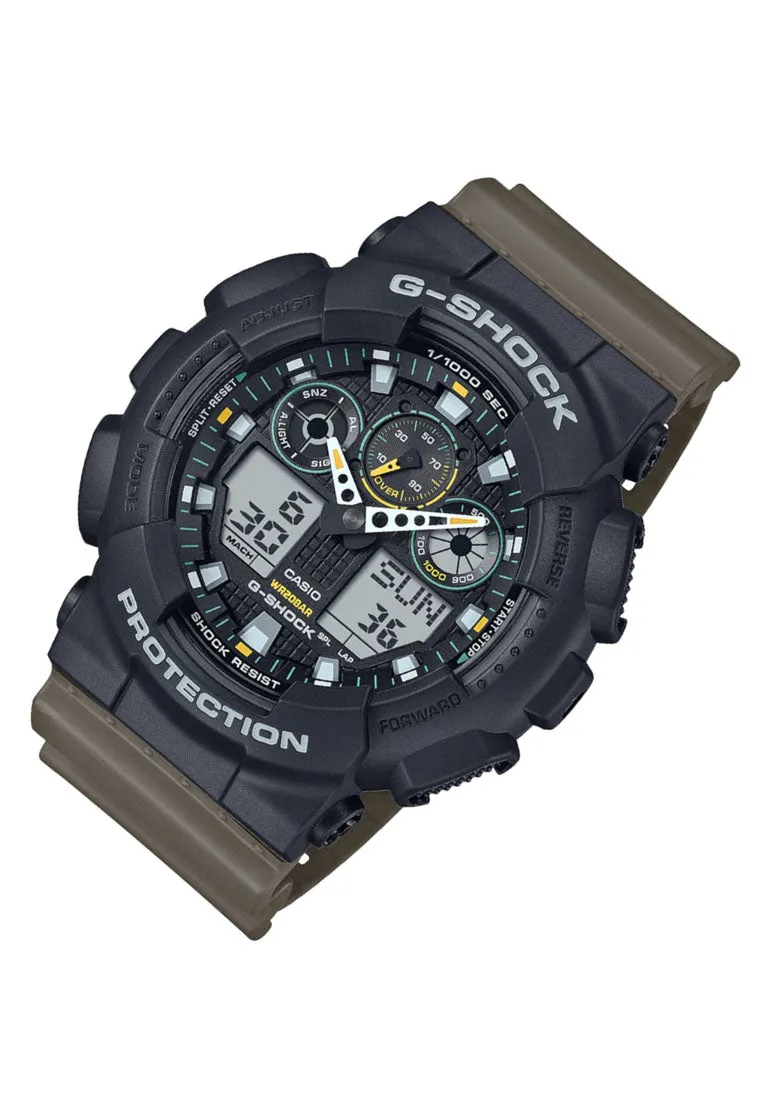 Casio G-shock GA-100TU-1A3 Digital Analog Rubber Strap Watch for Men