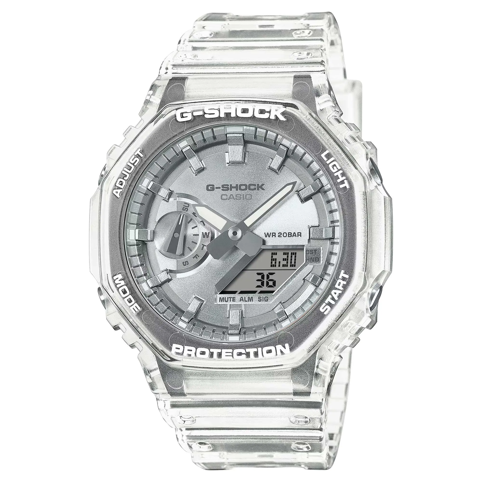 Casio G-Shock GA-2100 Lineup Carbon Core Guard Structure Transparent Resin Band Watch GA2100BM-7A8 GA-2100BM-7A8