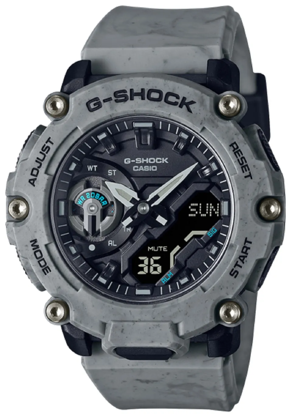 Casio G-shock GA-2200SL-8A Digital Analog Rubber Strap Watch For Men