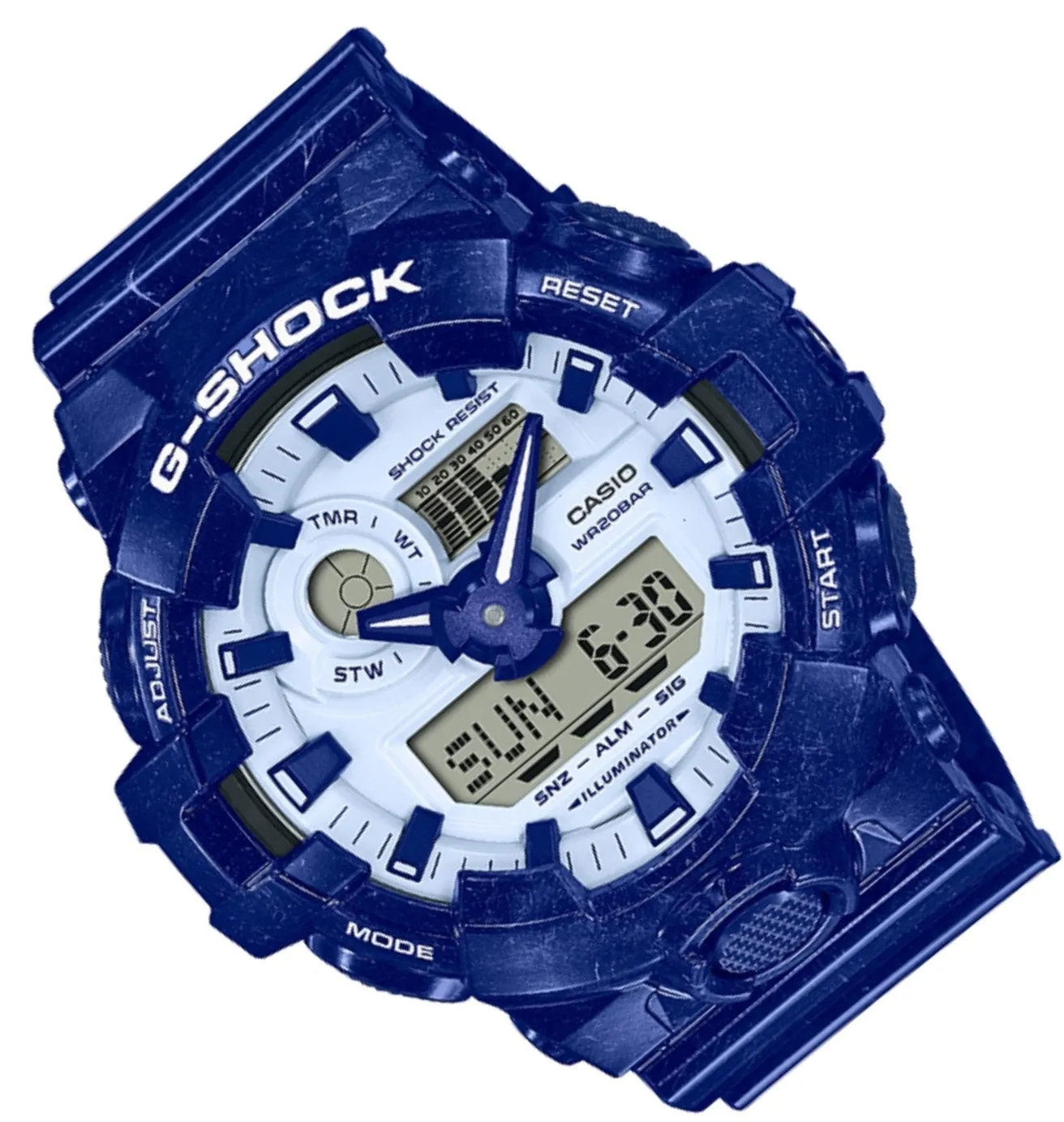 Casio G-shock GA-700BWP-2A Digital Analog Rubber Strap Watch For Men