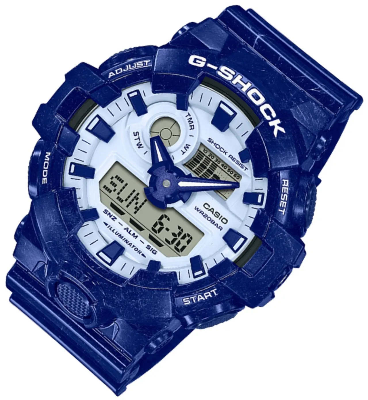 Casio G-shock GA-700BWP-2A Digital Analog Rubber Strap Watch For Men
