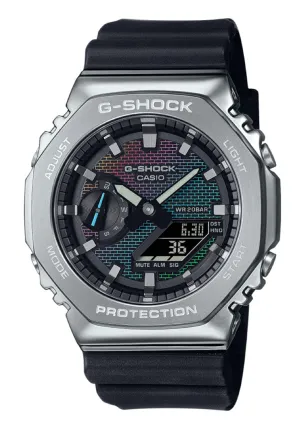 Casio G-shock GM-2100RW-1A "Rainbow Brick Wall Series" Digital Analog Rubber Strap Watch for Men