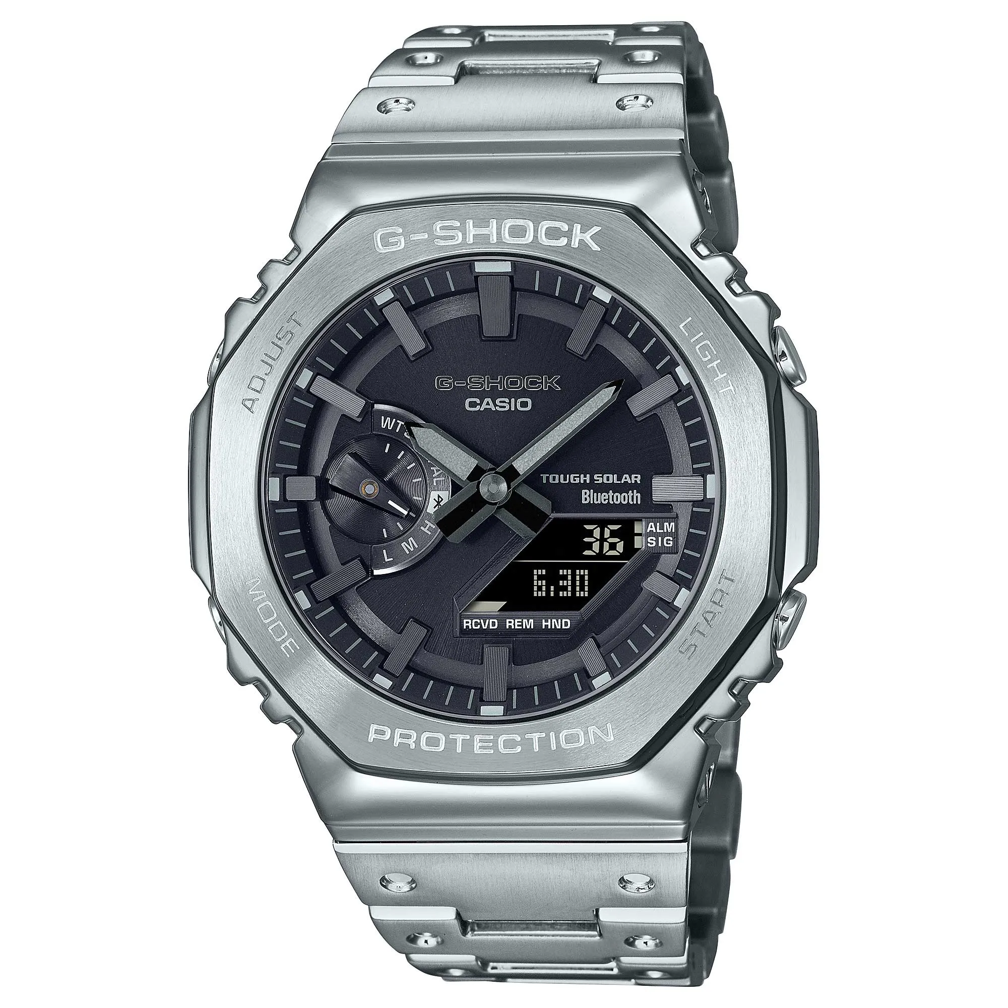Casio G-Shock GM-B2100 Lineup Full Metal Case Bluetooth?? Tough Solar Steel Band Watch GMB2100D-1A GM-B2100D-1A