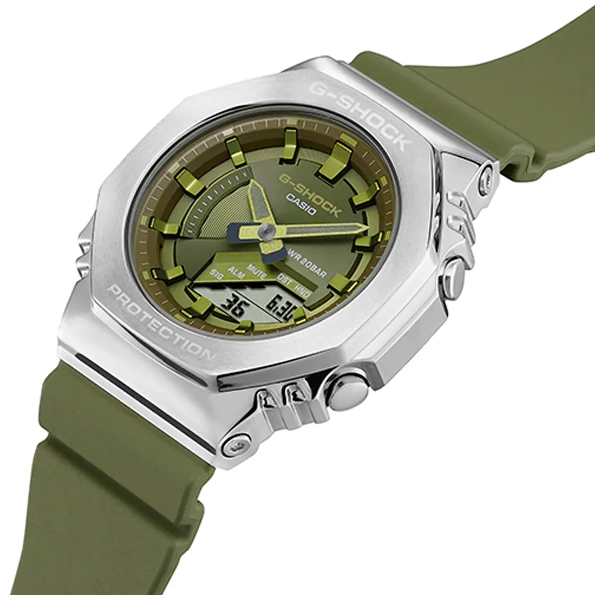 Casio G-shock GM-S2100-3A Digital Analog Rubber Strap Watch