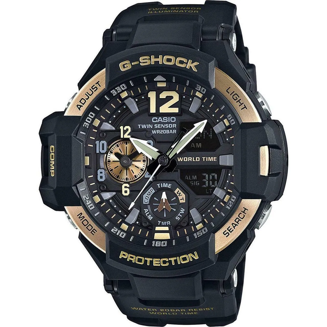 Casio G-Shock Gravitymaster Twin Sensor World Time Ga-1100-9G Ga1100-9G Mens Watch