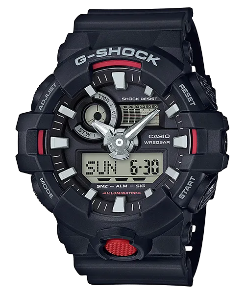 Casio G-Shock New GA-700 Black Resin Band Watch GA700-1A