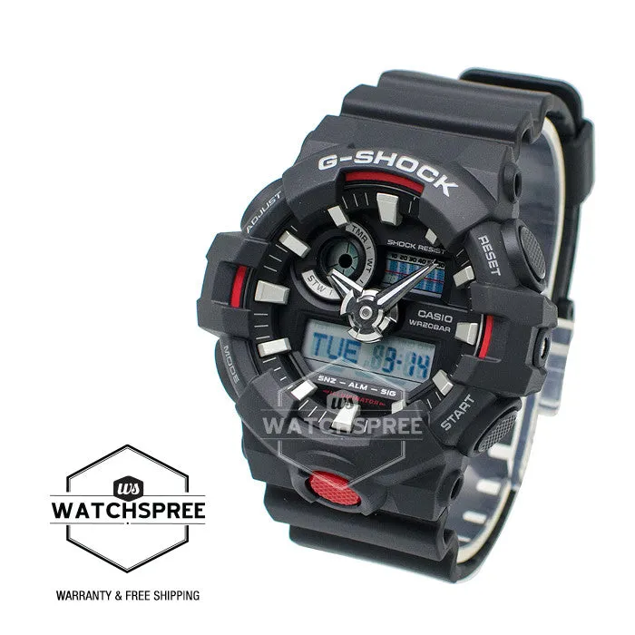 Casio G-Shock New GA-700 Black Resin Band Watch GA700-1A
