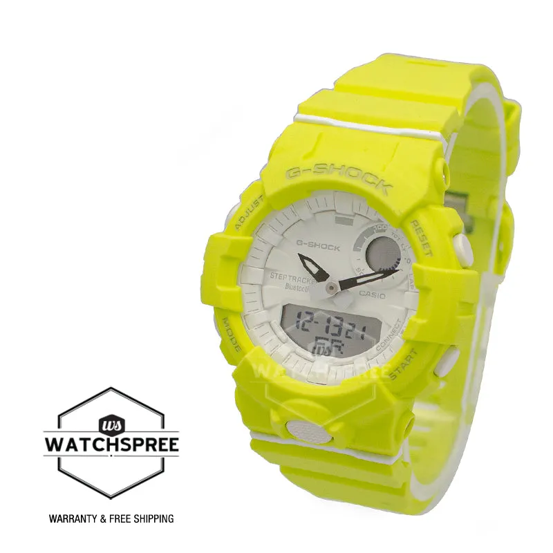 Casio G-Shock S Series G-Squad Bluetooth?? Yellow Resin Band Watch GMAB800-9A GMA-B800-9A
