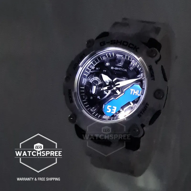 Casio G-Shock Special Colour Model Carbon Core Guard Structure Frozen Forest White Camouflage Resin Band Watch GA2200GC-7A GA-2200GC-7A