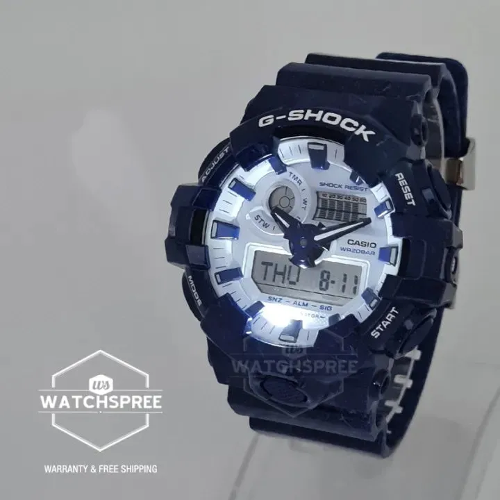 Casio G-Shock Special Colour Model GA-700 Lineup Blue Resin Band Watch GA700BWP-2A GA-700BWP-2A