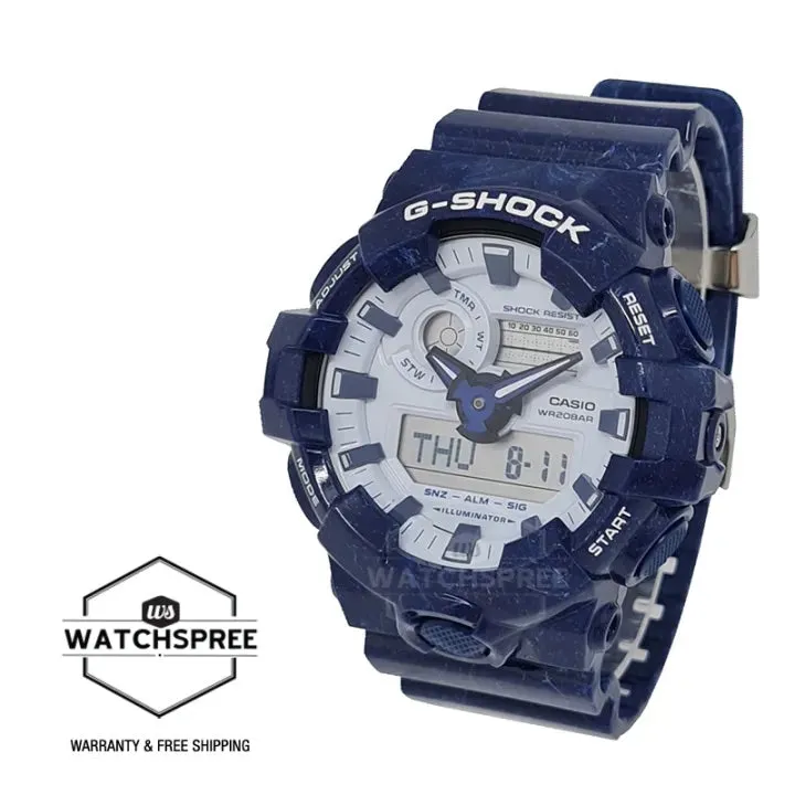 Casio G-Shock Special Colour Model GA-700 Lineup Blue Resin Band Watch GA700BWP-2A GA-700BWP-2A