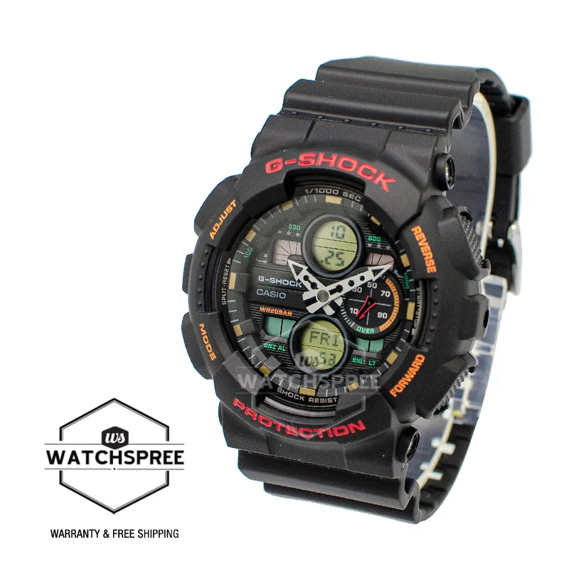 Casio G-Shock Standard Analog-Digital GA series Black Resin Band Watch GA140-1A4 GA-140-1A4