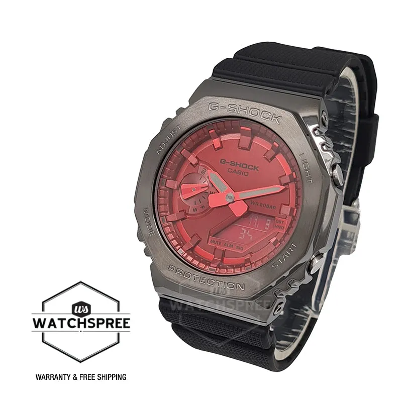Casio G-Shock Standard-Bearer Metal-Clad Octagonal Black Resin Band Watch GM2100B-4A GM-2100B-4A