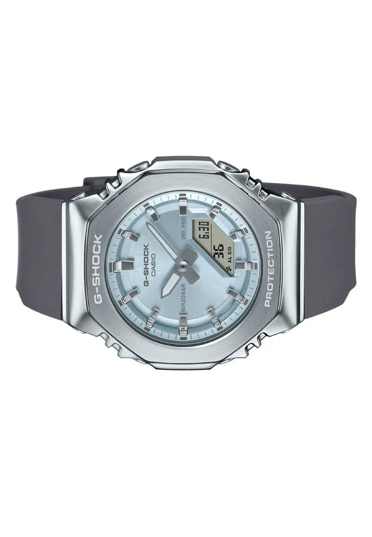 Casio G-shock Women GM-S2110-2A Digital Analog Rubber Strap Watch for Women
