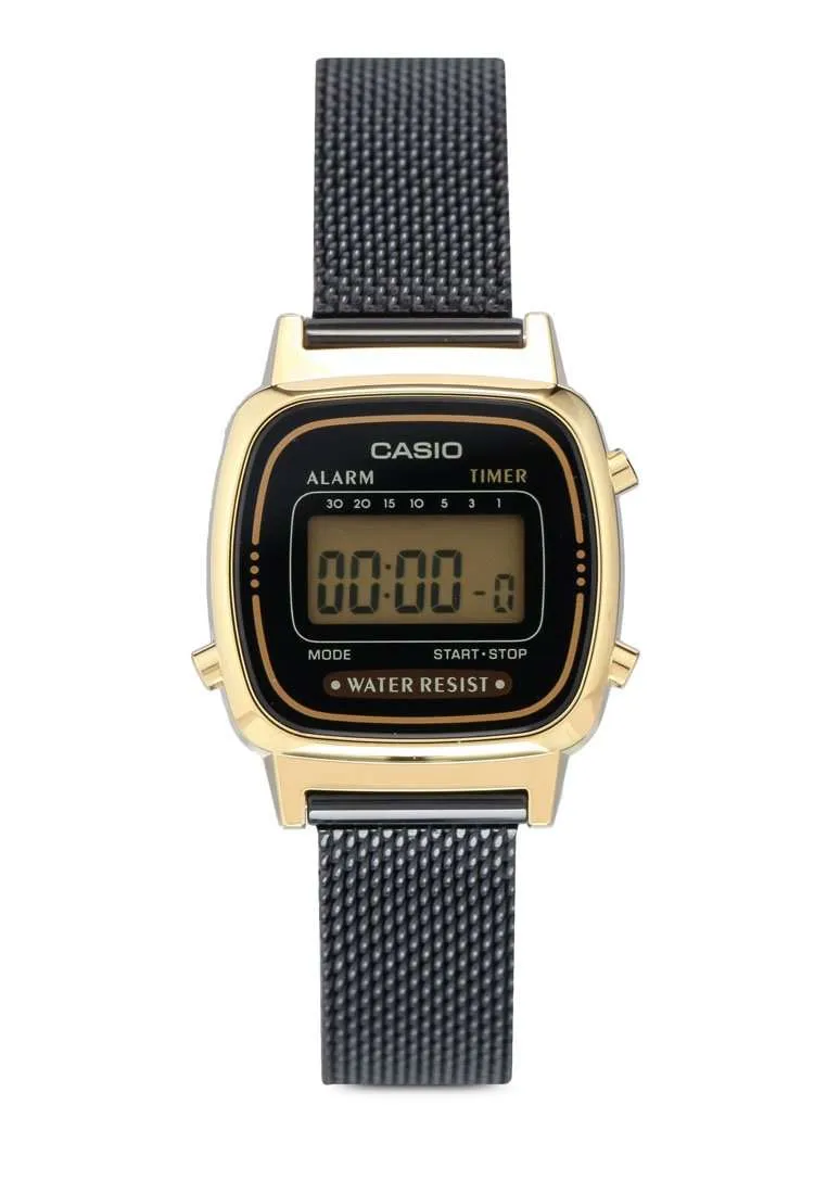 Casio LA670WEMB-1DF Black Mesh Watch for Women