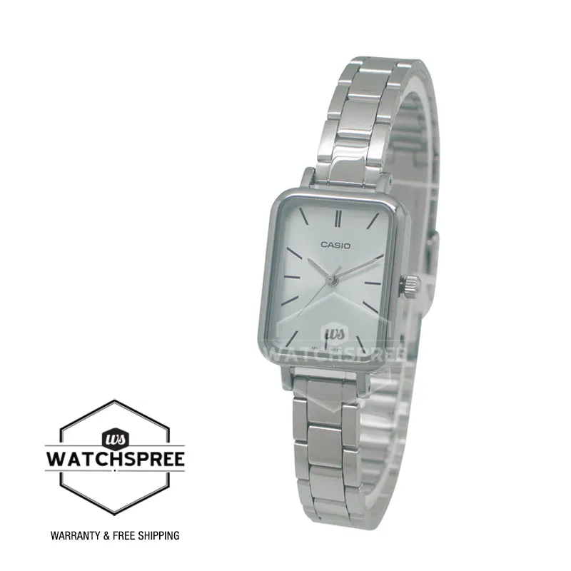 Casio Ladies' Analog Rectangular Dial Watch LTPV009D-2E LTP-V009D-2E