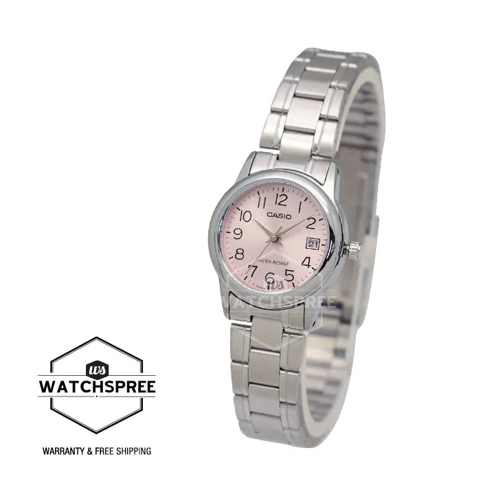 Casio Ladies' Standard Analog Silver Stainless Steel Band Watch LTPV002D-4B LTP-V002D-4B