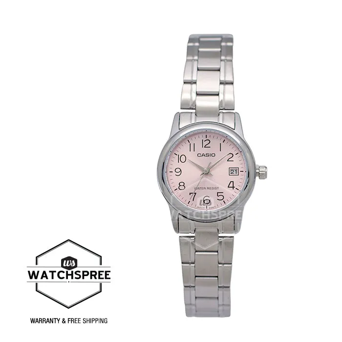 Casio Ladies' Standard Analog Silver Stainless Steel Band Watch LTPV002D-4B LTP-V002D-4B