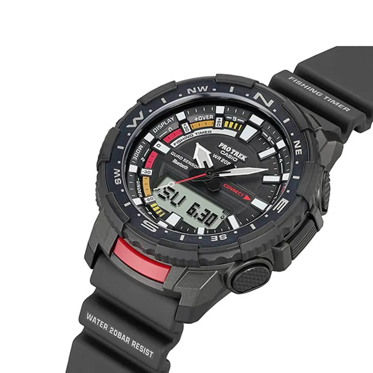 Casio Men's Alarm Watch - Pro Trek Analog-Digital Dial Black Resin Strap | PRTB70-1