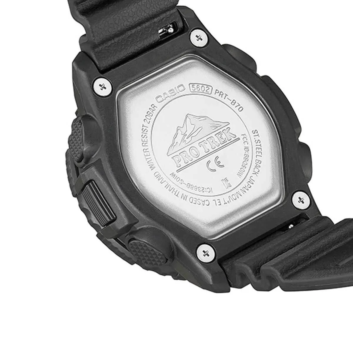 Casio Men's Alarm Watch - Pro Trek Analog-Digital Dial Black Resin Strap | PRTB70-1