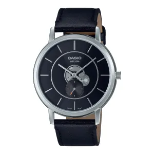 Casio Men's Analog Black Leather Strap Watch MTPB130L-1A MTP-B130L-1A