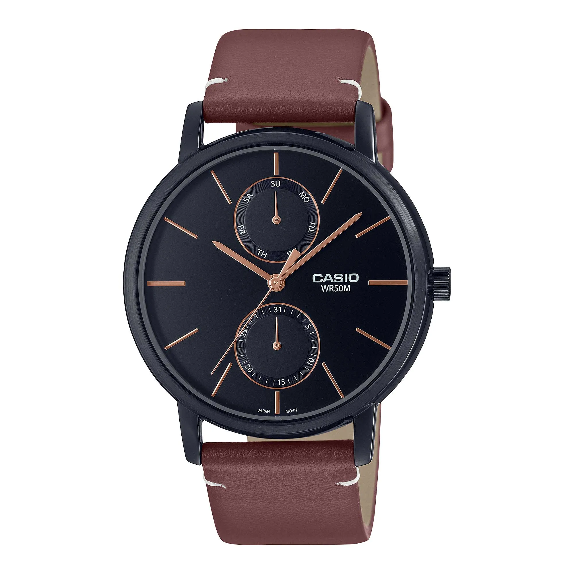 Casio Men's Analog Brown Leather Strap Watch MTPB310BL-5A MTP-B310BL-5A