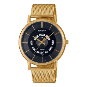 Casio Men's Analog Gold Ion Plated Stainless Steel Mesh Band Watch MTPB135MG-1A MTP-B135MG-1A