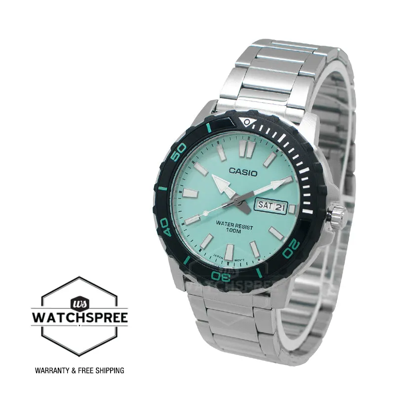 Casio Men's Analog Sporty Stainless Steel Band Watch MTD125D-2A2 MTD-125D-2A2